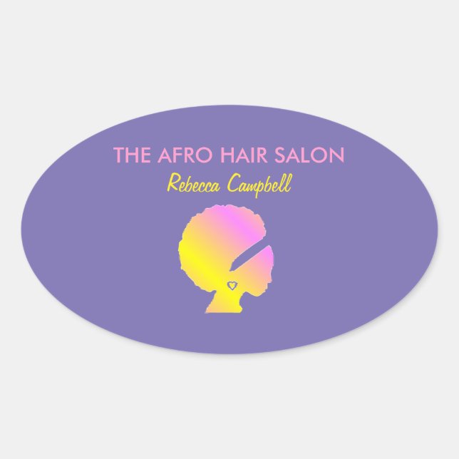 Sticker Ovale Chic chic coiffure afro bleu (Devant)