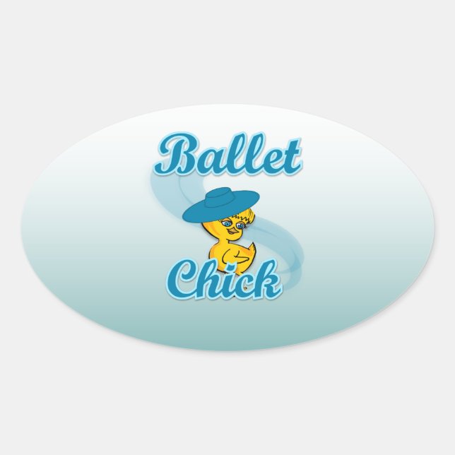 Sticker Ovale Chick de ballet #3 (Devant)
