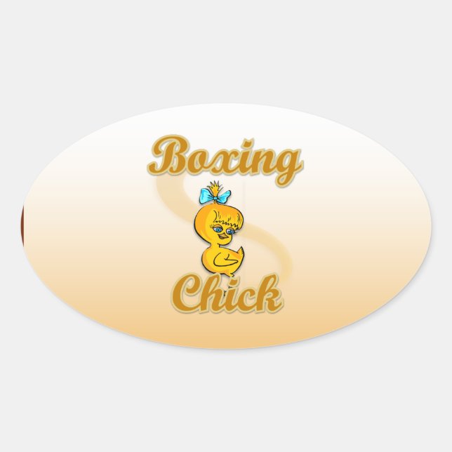 Sticker Ovale Chick en boîte (Devant)