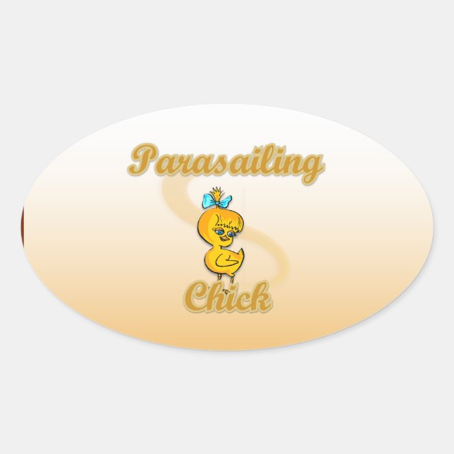 Sticker Ovale Chick parachutiste (Devant)