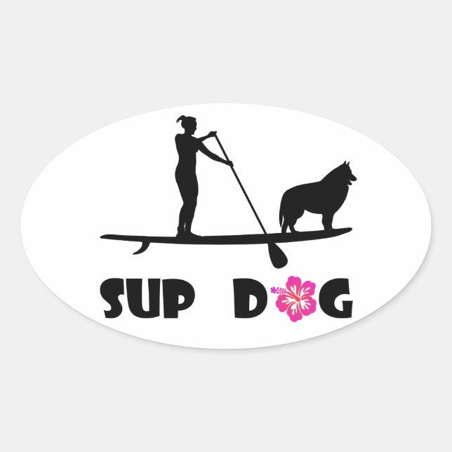 Sticker Ovale Chien SUP (Devant)