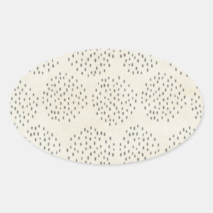 Sticker Ovale Chiffres modernes Ivoire & Noir Tiny Dot Imprimer