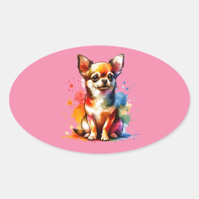 Sticker Ovale Chihuahua Chig (Devant)