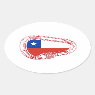 Sticker Ovale Chili Drapeau Escalade carabiner