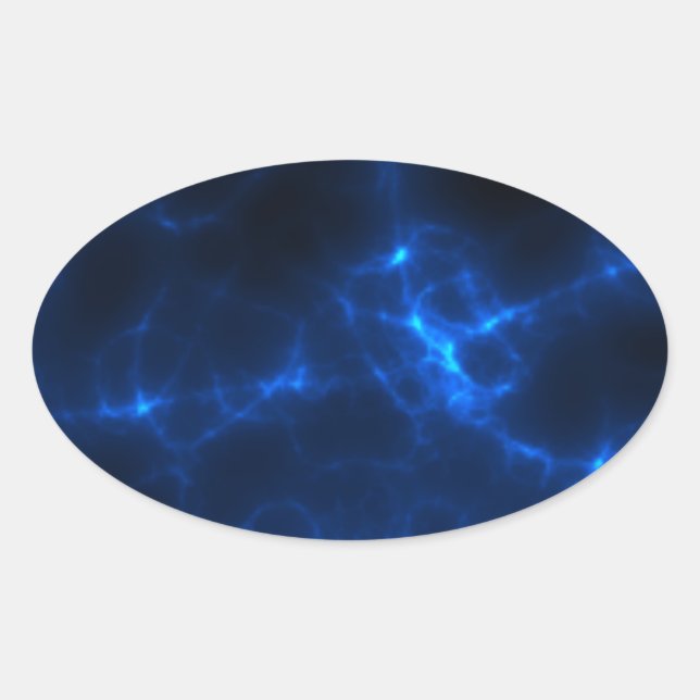 Sticker Ovale Choc électrique en bleu foncé (Devant)