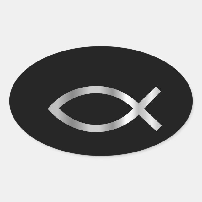 Sticker Ovale Christianity Ichthys fish (Devant)