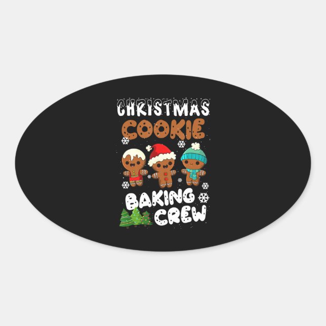 Sticker Ovale Christmas Cookie Baking Crew Christmas Funny Cadea (Devant)