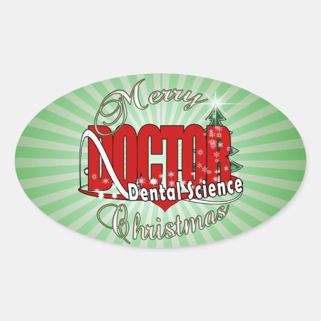Sticker Ovale CHRISTMAS Dental Science (Devant)