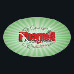 Sticker Ovale CHRISTMAS PharmD Docteur en pharmacie<br><div class="desc">CHRISTMAS PharmD Docteur en Pharmacie GRAND ACRONYME ROUGE MERRY CHRISTMAS - Célébrer</div>