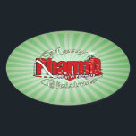 Sticker Ovale CHRISTMAS PharmD Docteur en pharmacie<br><div class="desc">CHRISTMAS PharmD Docteur en Pharmacie GRAND ACRONYME ROUGE MERRY CHRISTMAS - Célébrer</div>