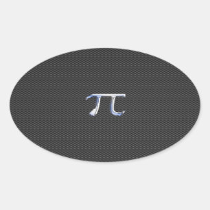 Sticker Ovale Chrome comme symbole Pi sur l'impression de fibre 