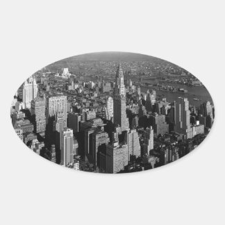 Sticker Ovale Chrysler Building New York Manhattan