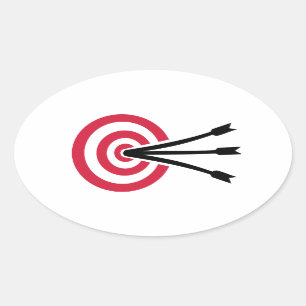 Sticker Ovale Cible de tir à l'arc