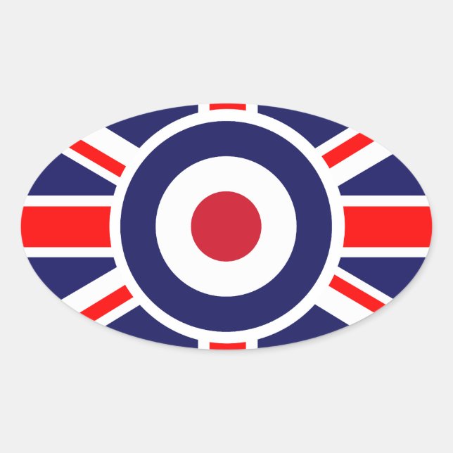 Sticker Ovale Cible Union Jack Mods Angleterre (Devant)