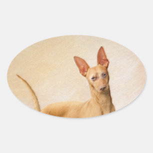 Sticker Ovale Cirneco dell’Etna Peinture - Cute Original Chien A