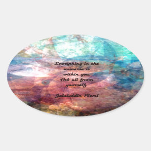 Sticker Ovale Citation De Rumi Sur L'Énergie Et L'Univers