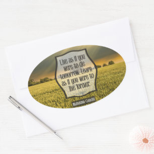 Sticker Ovale Citation Inspirationnelle Mahatma Gandhi "En direc