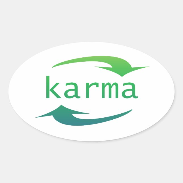 Sticker Ovale Citation Motivationnelle Karma Arrow (Devant)