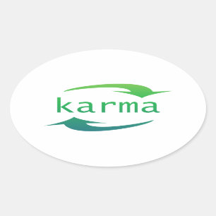 Sticker Ovale Citation Motivationnelle Karma Arrow