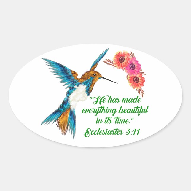 Sticker Ovale Citations de colibris (Devant)