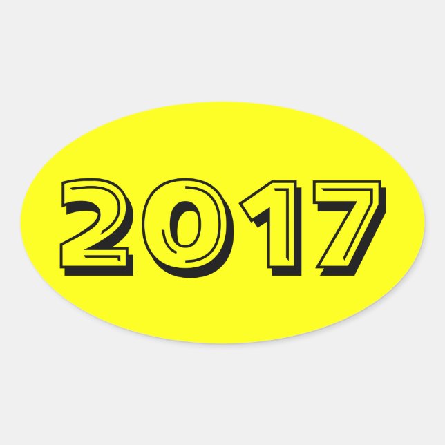 Sticker Ovale Classe d'autocollant ovale jaune 2017 par Janz (Devant)