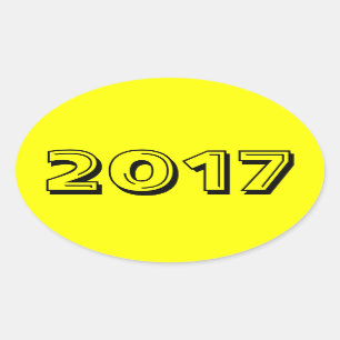 Sticker Ovale Classe d'autocollant ovale jaune 2017 par Janz