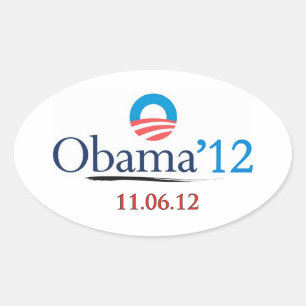 Sticker ovale classique Obama 2012