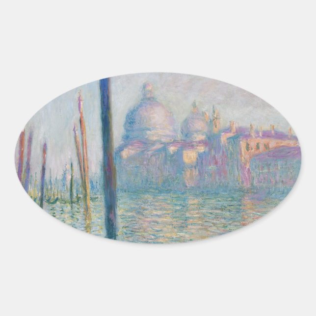 Sticker Ovale Claude Monet Grand Canal Venise Italie Voyage (Devant)