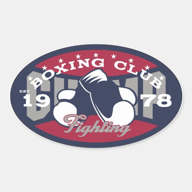 Sticker Ovale Club de boxe (Devant)