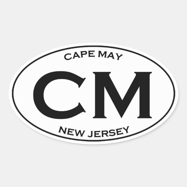 Sticker Ovale CM - Cape May New Jersey Oval Logo (Devant)