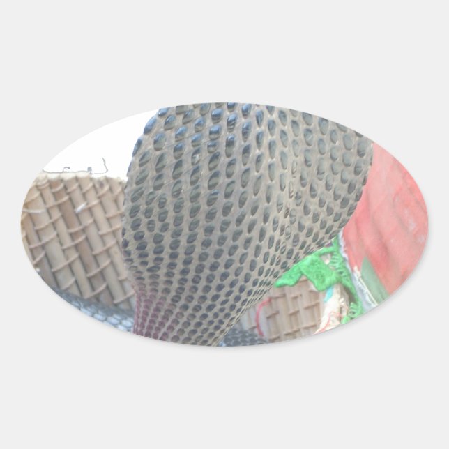 Sticker Ovale Cobra dans le panier Imprimer (Devant)