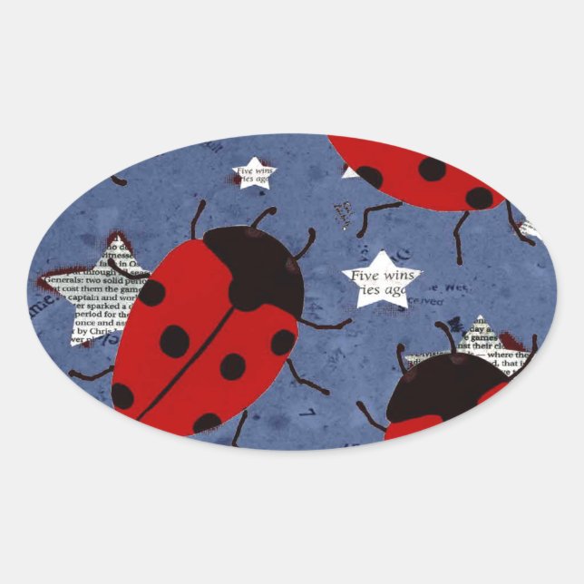 STICKER OVALE COCCINELLE (Devant)