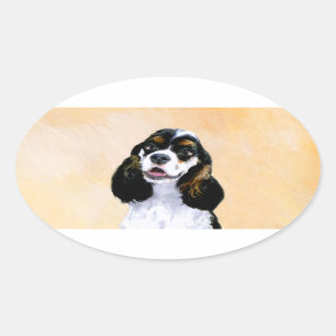 Sticker Ovale Cocker Espagne (Parti) Painting - Original Dog Art