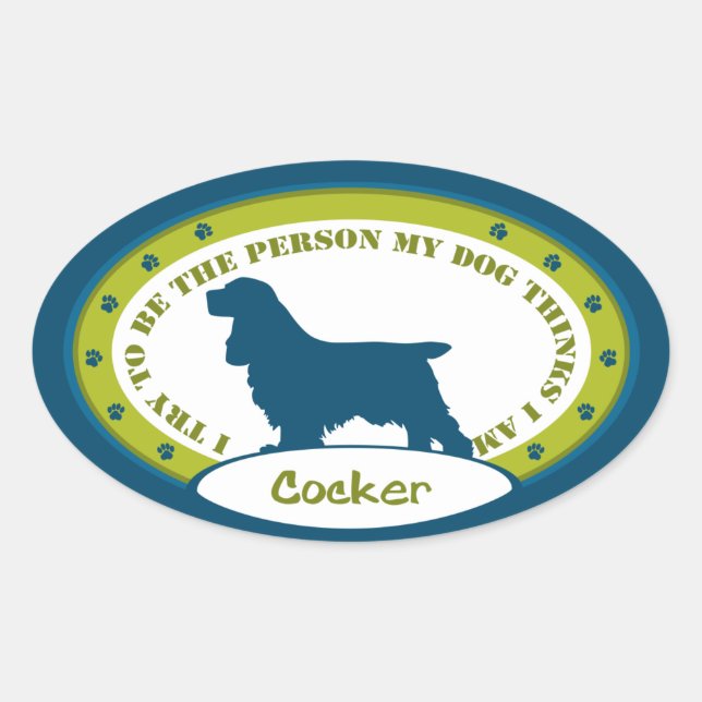 STICKER OVALE COCKER SPANIEL (Devant)