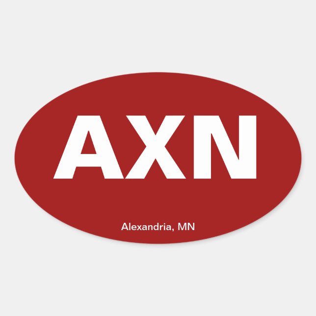 Sticker Ovale Code de l'aéroport - Alexandria, Minnesota (Devant)