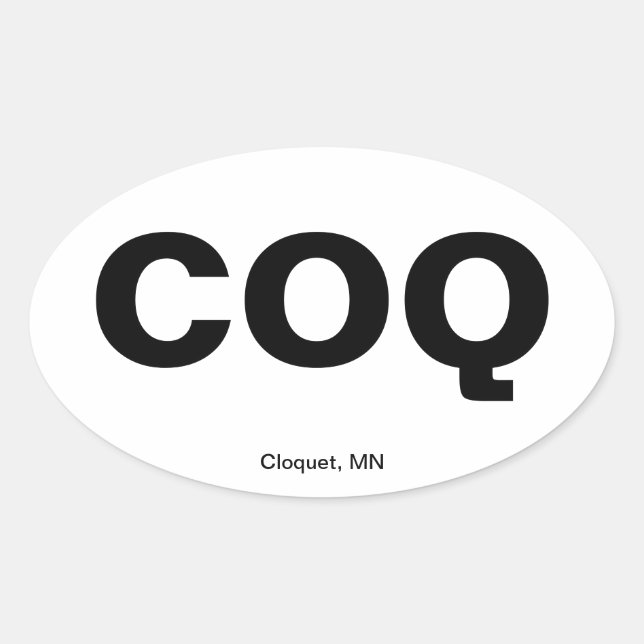Sticker Ovale Code de l'aéroport - Cloquet, Minnesota (Devant)