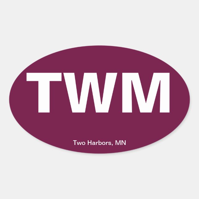 Sticker Ovale Code de l'aéroport - Deux ports, Minnesota (Devant)