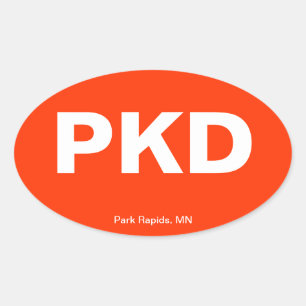 Sticker Ovale Code de l'aéroport - Park Rapids, Minnesota