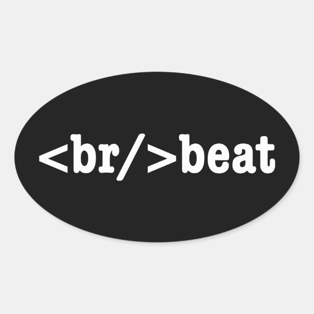 Sticker Ovale code HTML breakbeat (Devant)