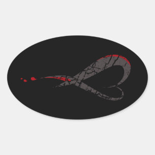Sticker Ovale Coeur saignant. J'ai blessé un coeur triste. L'obs
