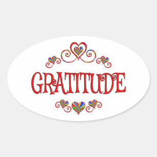Sticker Ovale Coeurs de gratitude