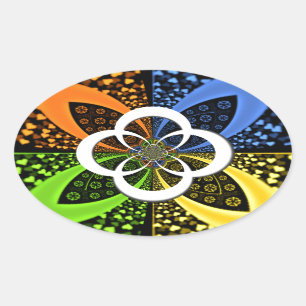 Sticker Ovale Coeurs Iridescente Polka sans soudure Point Art Ab