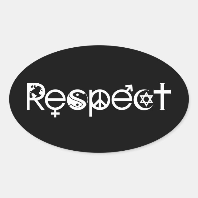 Sticker Ovale Coexister avec le respect - Paix et la tolérance (Devant)