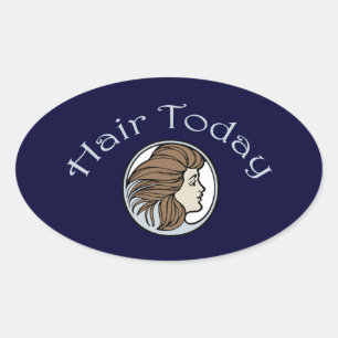 Sticker Ovale Coiffeur