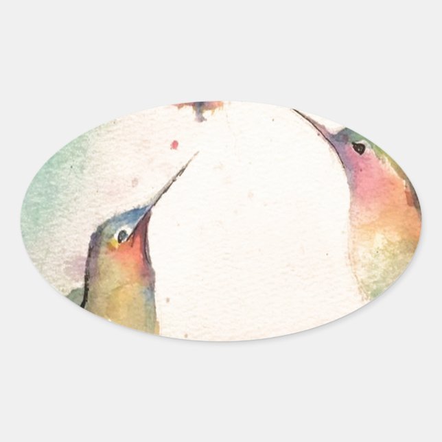 Sticker Ovale colibri (Devant)