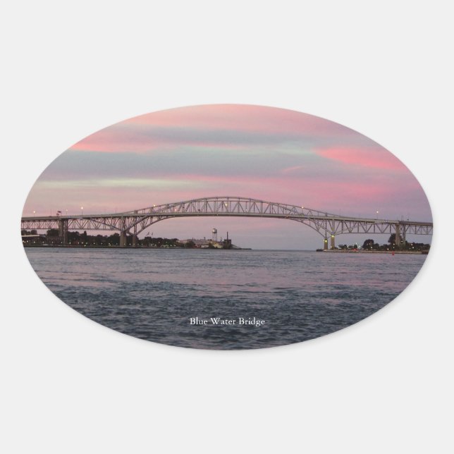 Sticker Ovale Collier Blue Water Bridge (Devant)