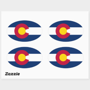 Sticker Ovale Colorado : Le drapeau américain du centenaire