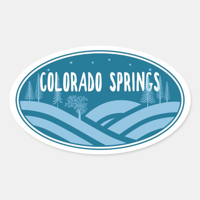 Sticker Ovale Colorado Springs en plein air (Devant)