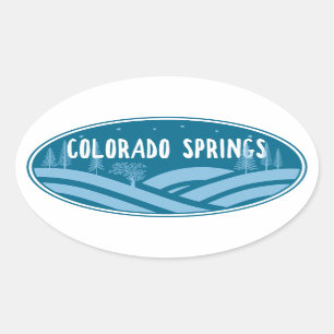 Sticker Ovale Colorado Springs en plein air