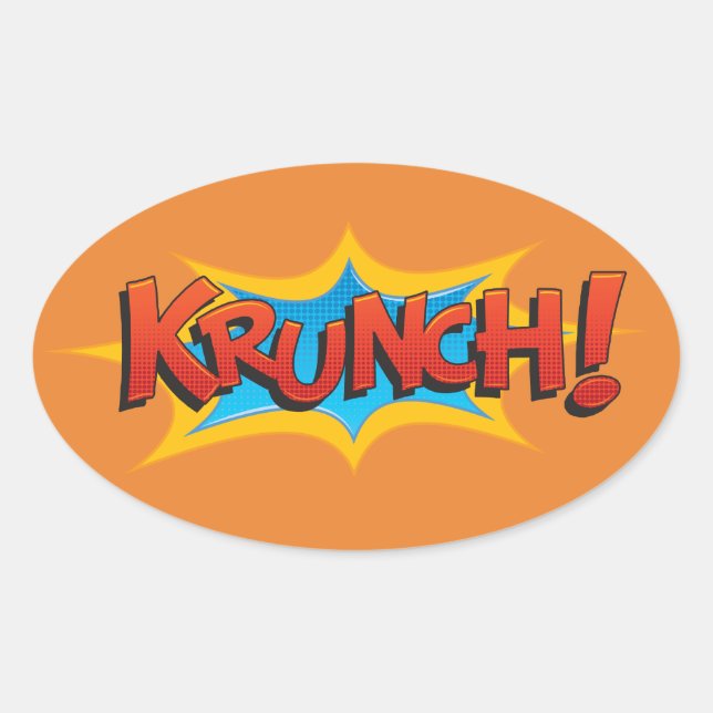 Sticker Ovale Comic Krunch ! (Devant)